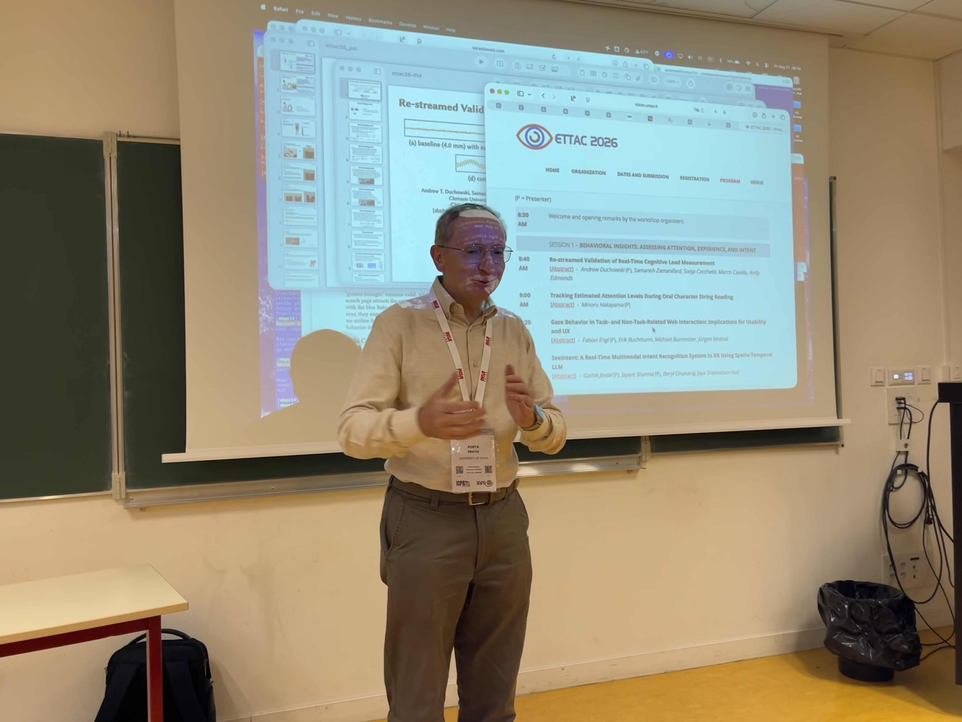 The workshop co-organizer Marco Porta