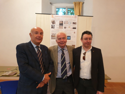 da sinistra, Giancarlo Laguzzi (RC Gavi-Libarna, Distretto 2032 - presidente 2020-21), Virginio Cantoni (Univ. Pavia), Maurizio Zambruno (RC Gavi-Libarna, Distretto 2032 - presidente 2021-22)
