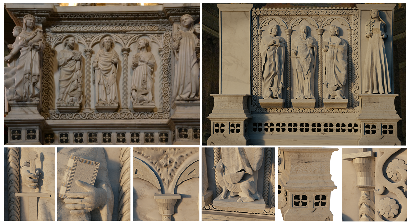 Modelli 3D di elementi dell'Arca di Sant'Agostino
