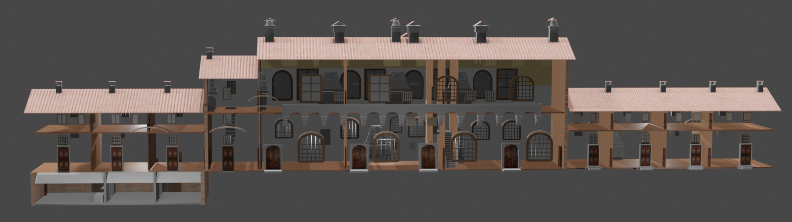 interno del Castello di Mirabello a metà Ottocento