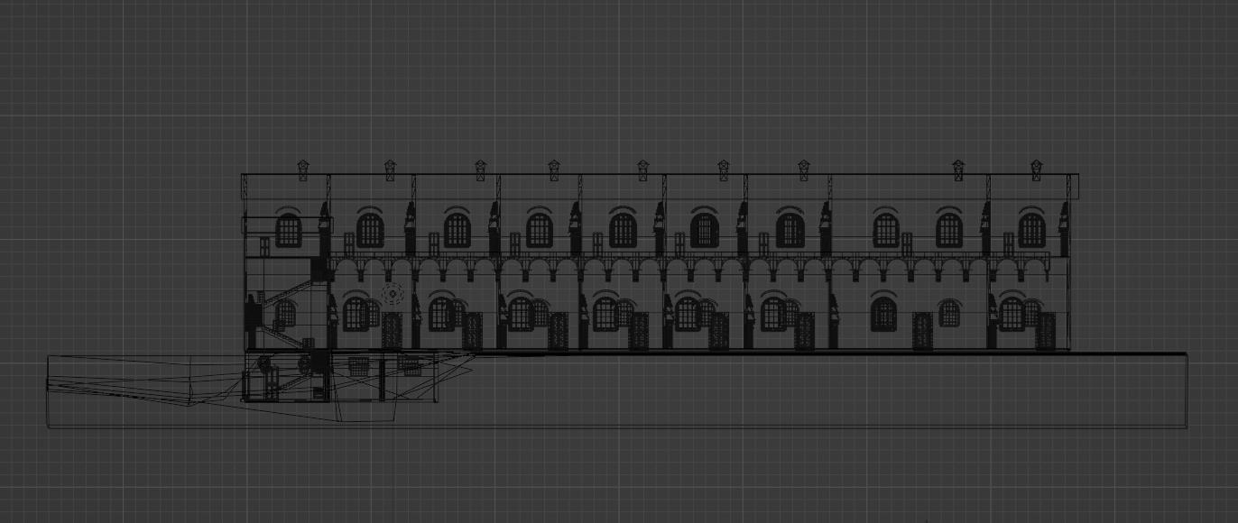 wireframe del Castello di Mirabello in epoca sforzesca
