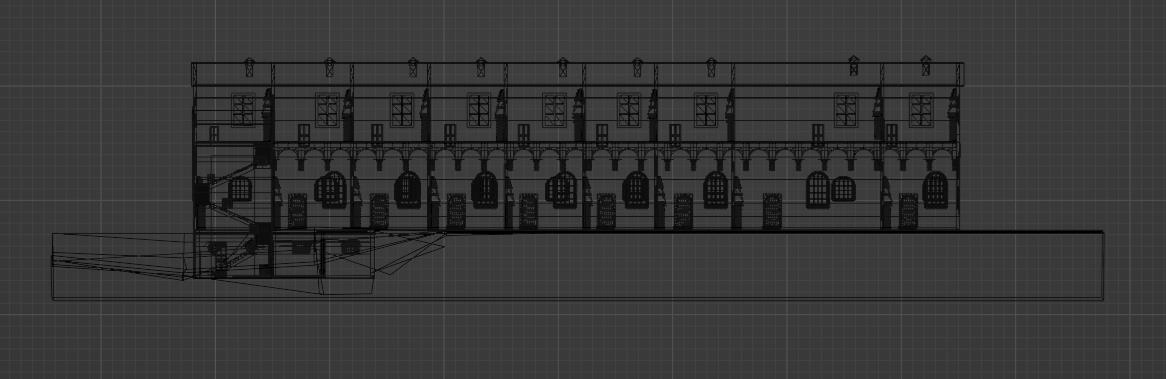 wireframe del Castello di Mirabello in epoca viscontea