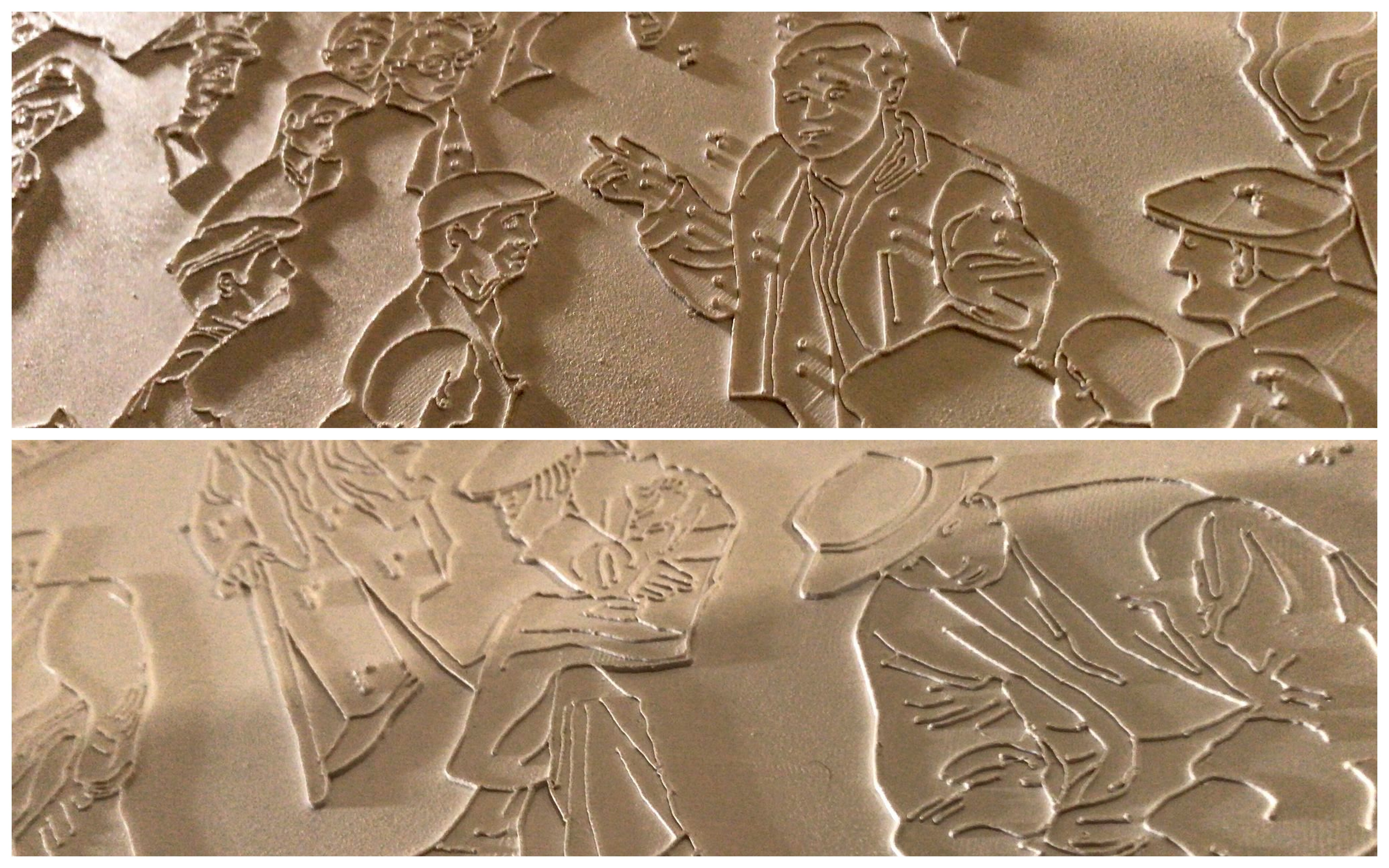 Tactile telero Lucania '61 by Carlo Levi, details of the 3D printed model
