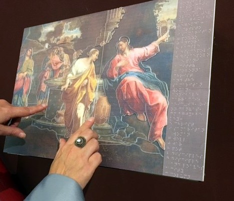 didascalia tattile Cristo e la Samaritana alla Pinacoteca di Brera