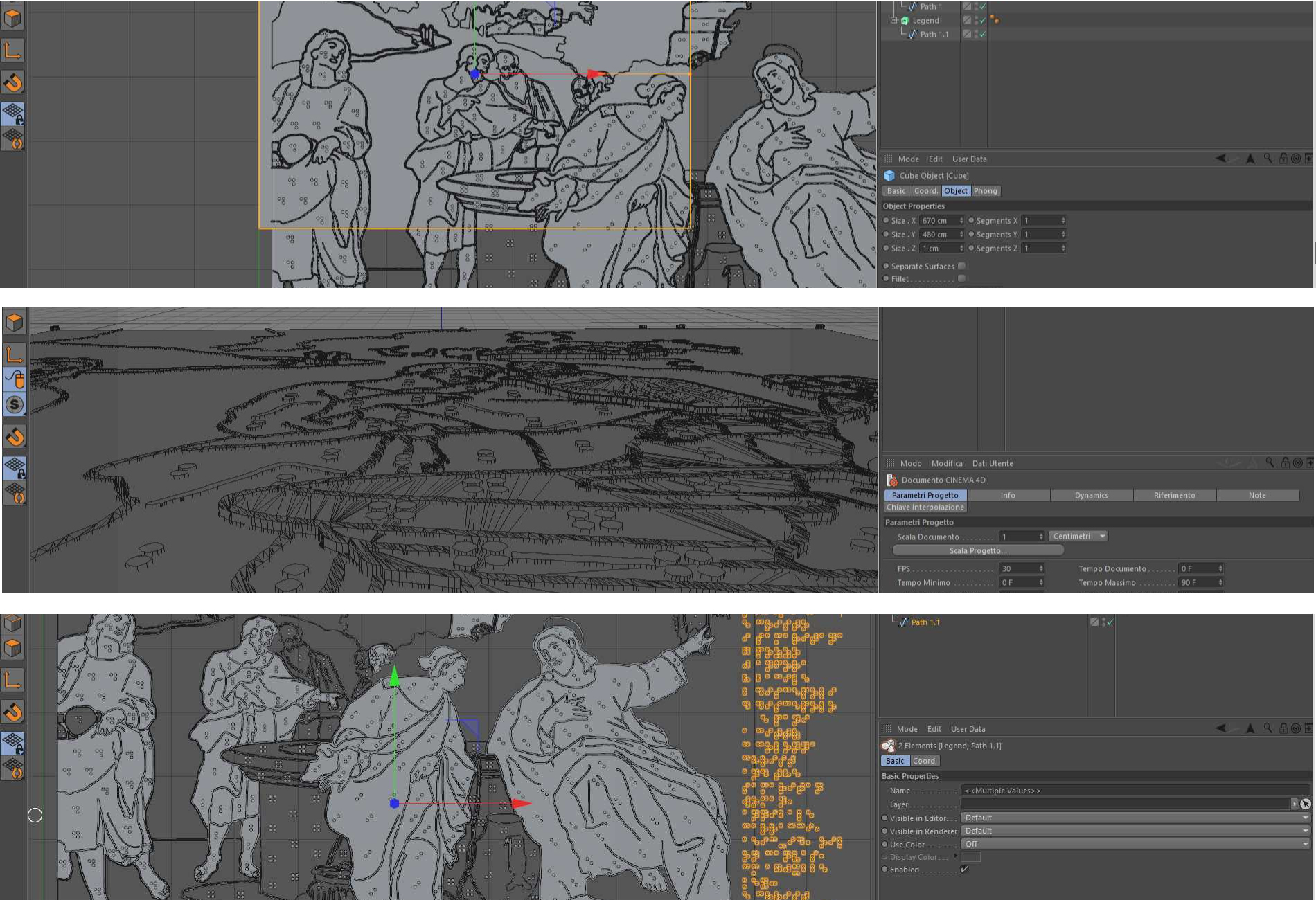 elaborazione software per didascalia tattile Cristo e la Samaritana alla Pinacoteca di Brera