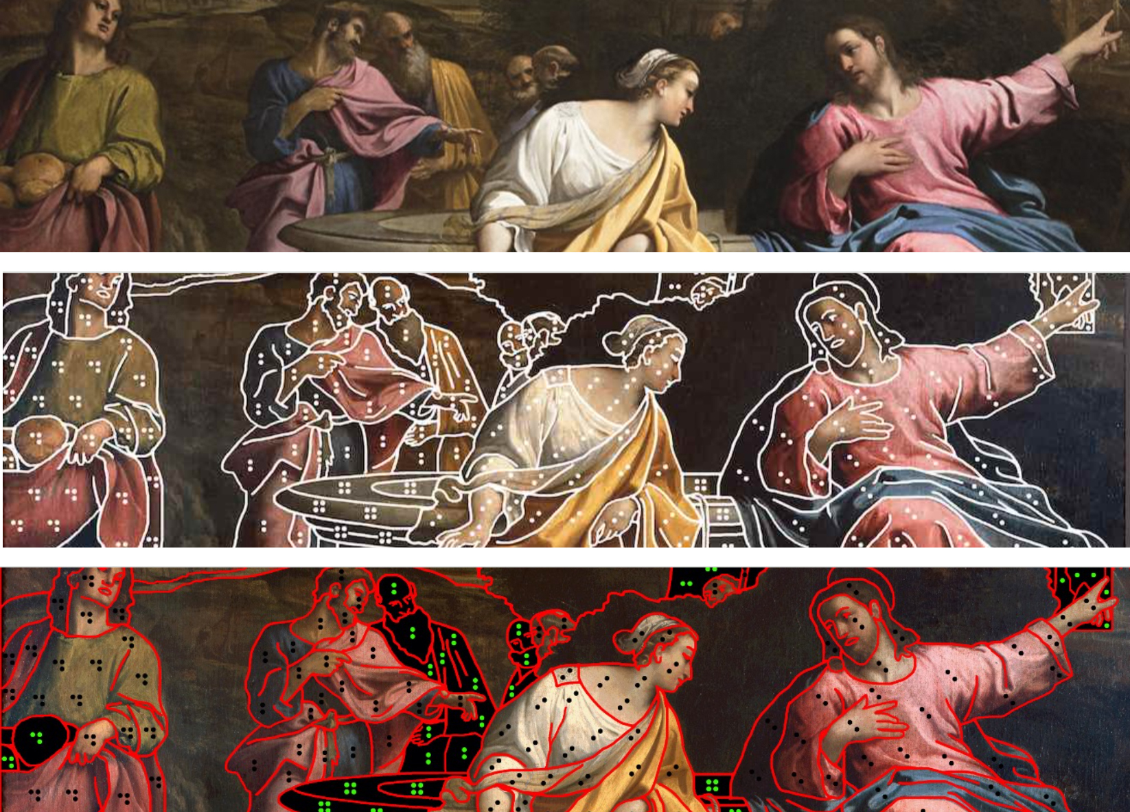 estrazione contorni per didascalia tattile Cristo e la Samaritana alla Pinacoteca di Brera